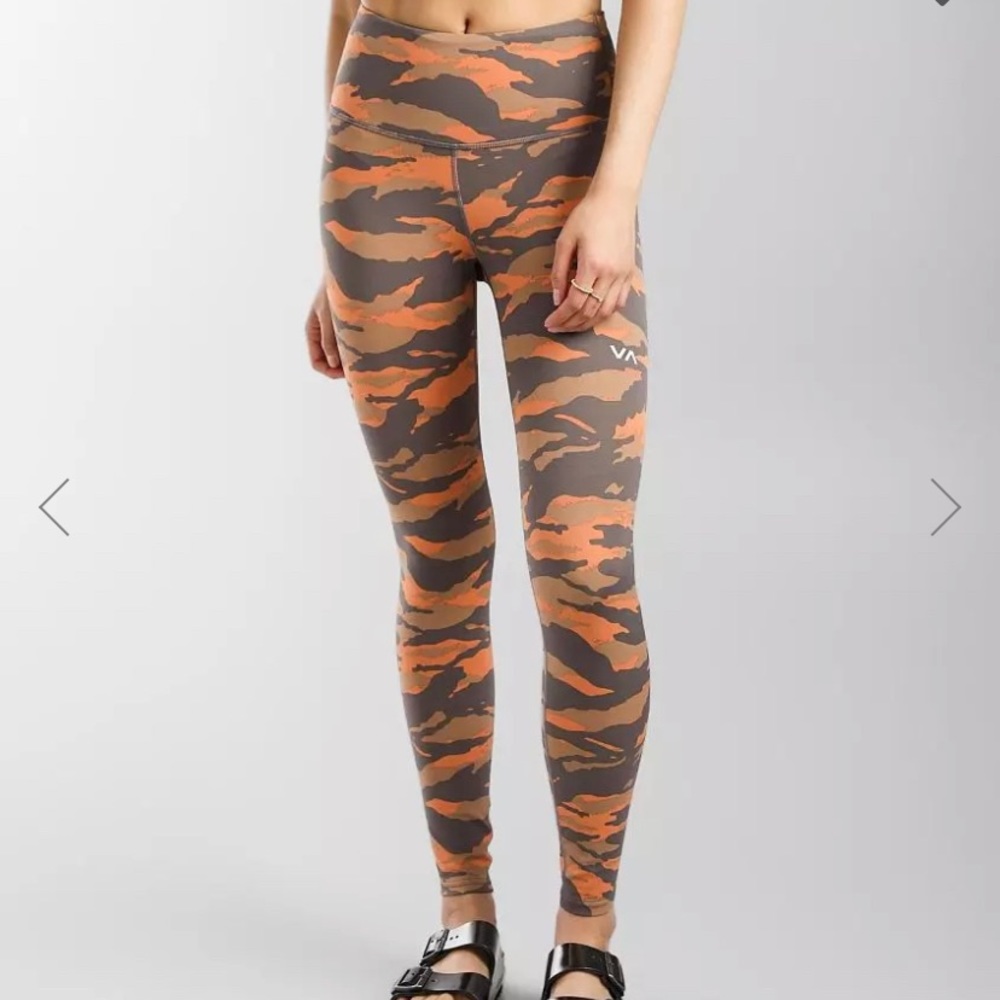 RVCA orange camo workout pants